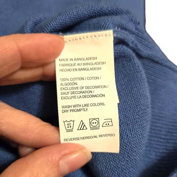 Izod Blue V-Neck Sleeveless Cotton Sweater Vest Sz M - Picture 5 of 6